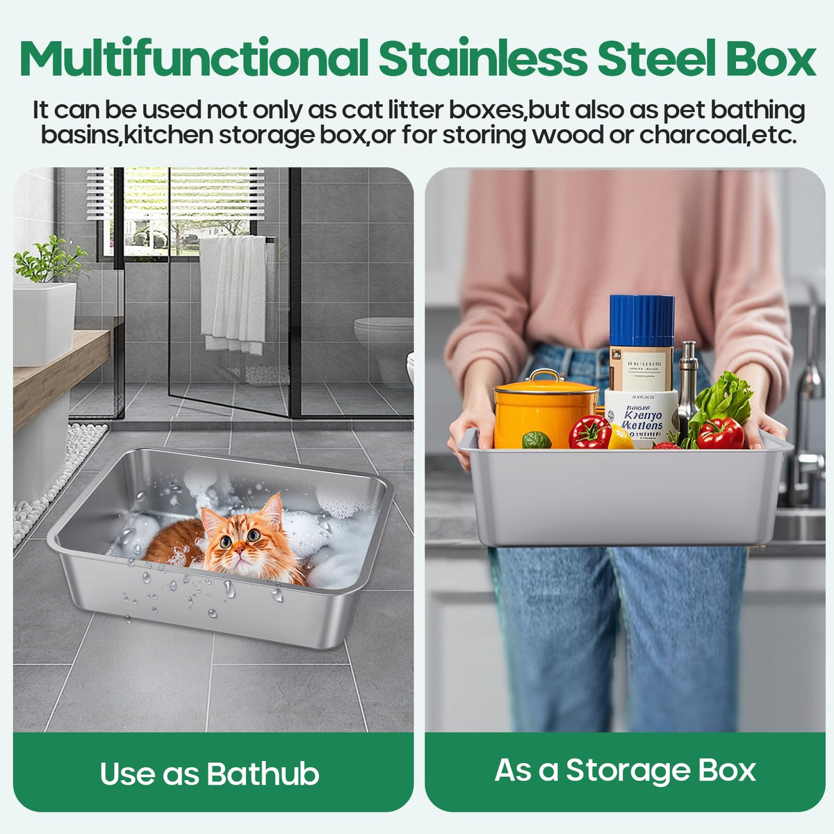 Stainless Steel Cat Litter Box R5343