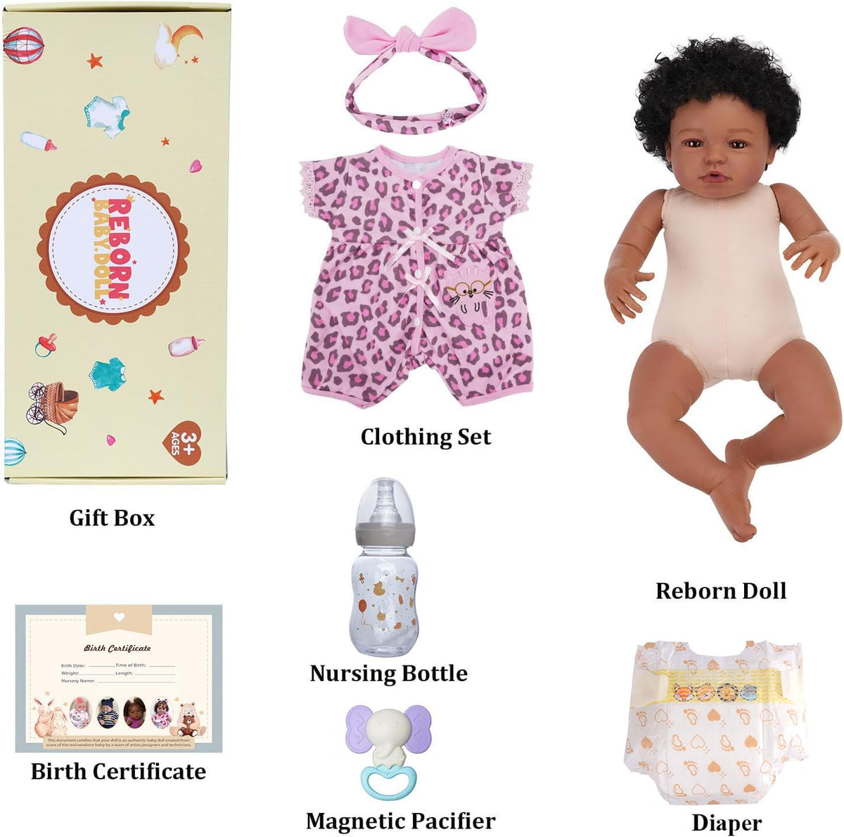 Black 20 Inch Reborn Baby Dolls C364