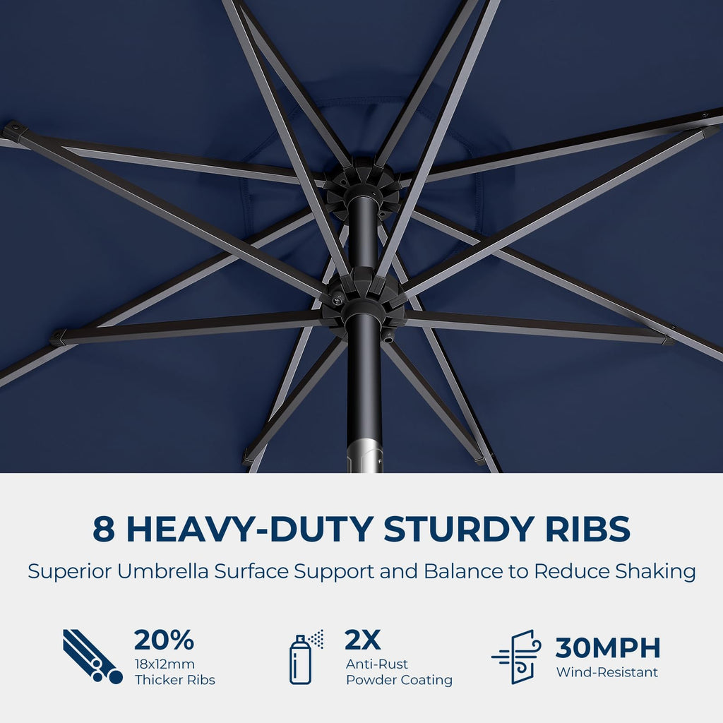 9FT Outdoor Patio Umbrella Navy Blue H523