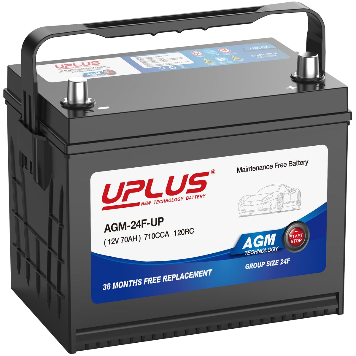 12V 70Ah 710CCA AGM Car Battery H5852