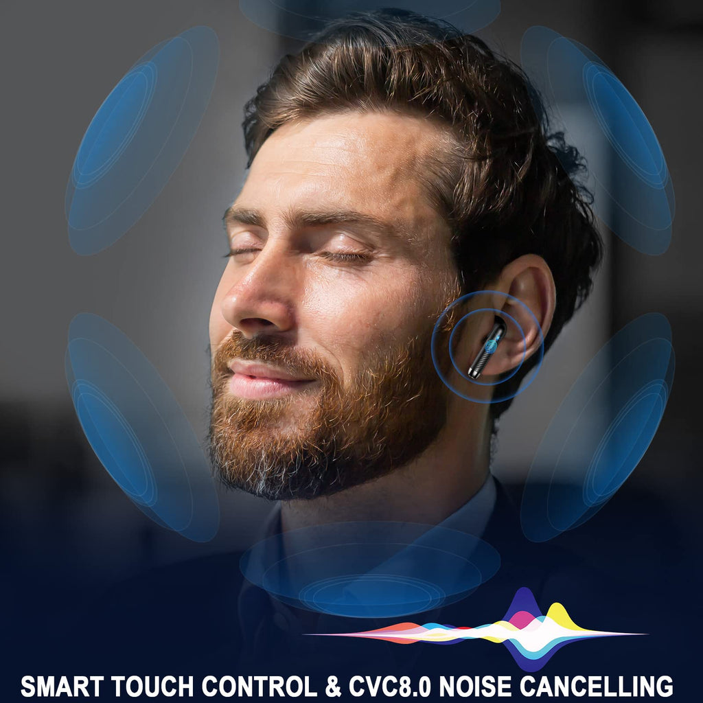 Black and Purple Wireless Earbuds D6345