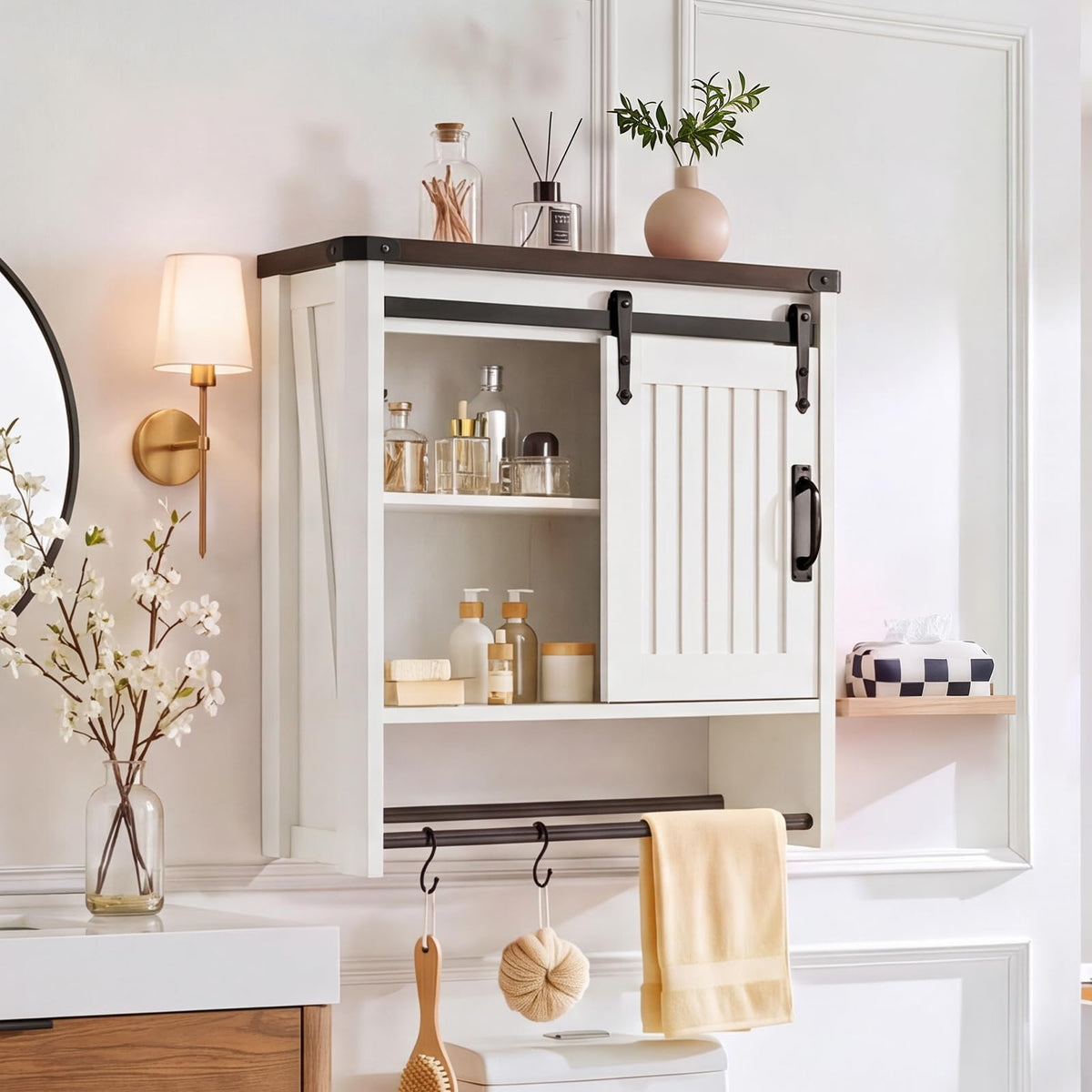 Bathroom Wall Cabinet with Sliding Door Y13486