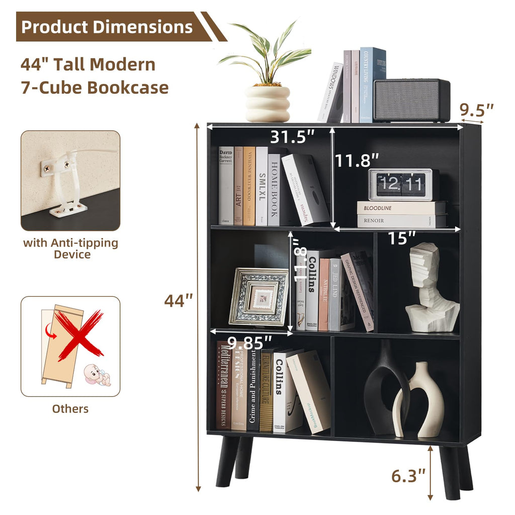 Black Cube Bookshelf with Legs A63826