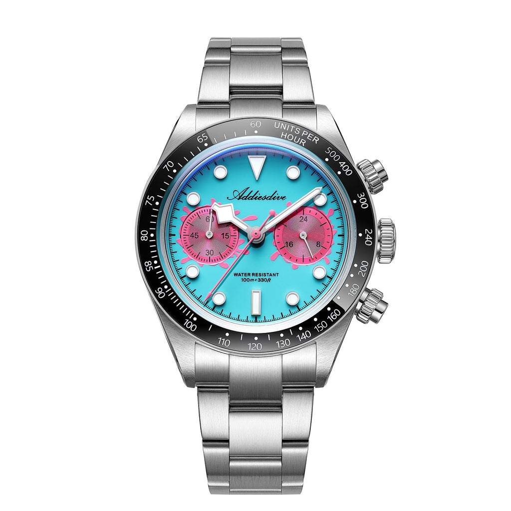 Mens Chronograph Watch Ceramic Tachymeter Bezel 100 M Waterproof H569212