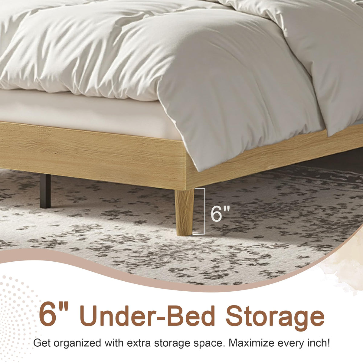 Queen Size Upholstered Platform Bed Frame with Headboard L630