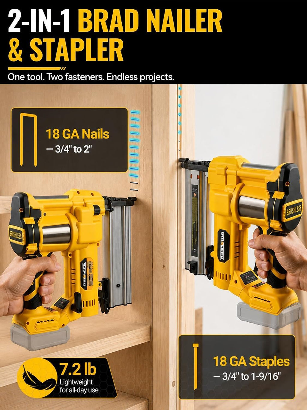 2-in-1 Brad Nailer Staple Gun W744080