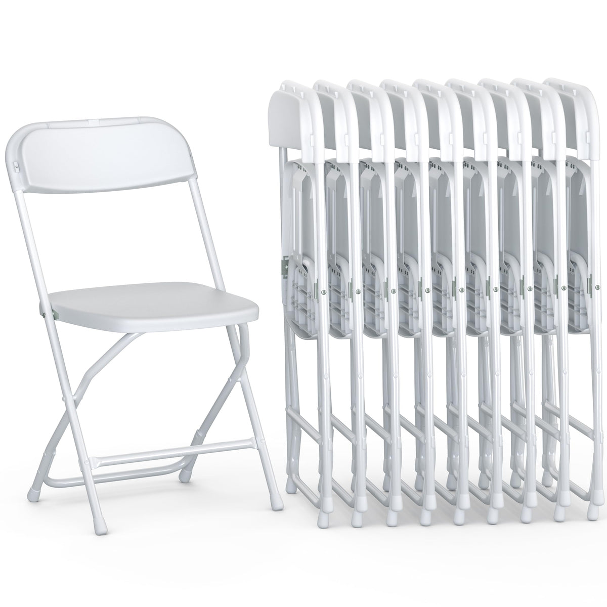 White Foldable Plastic Chair 9 Pack I2674