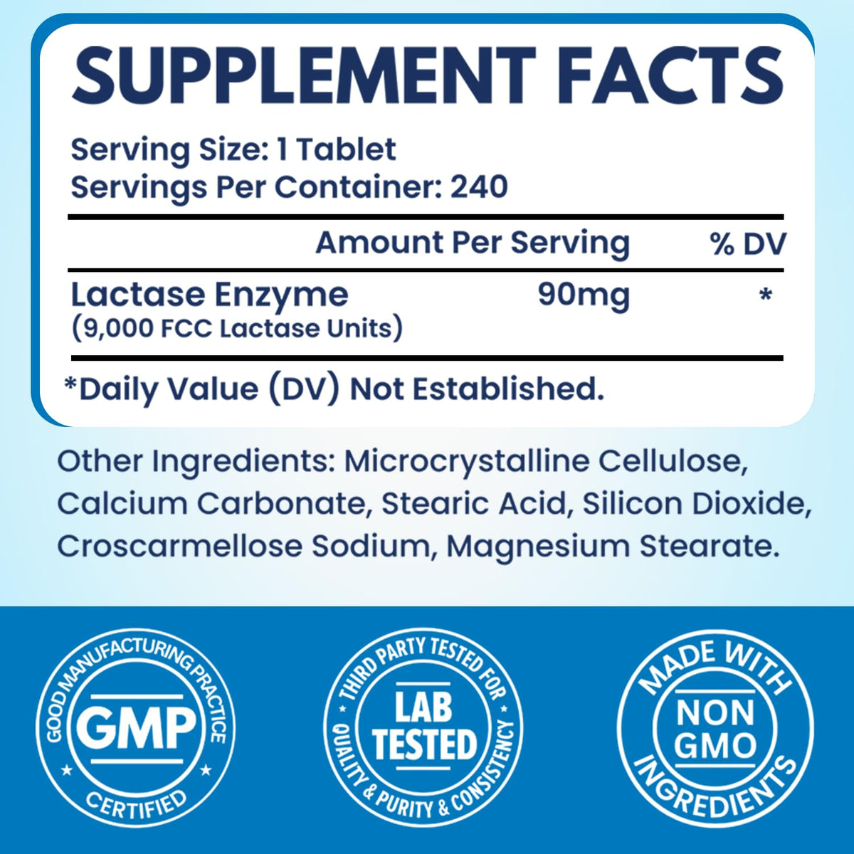 Lactase Enzyme 240 Tablets Z498987