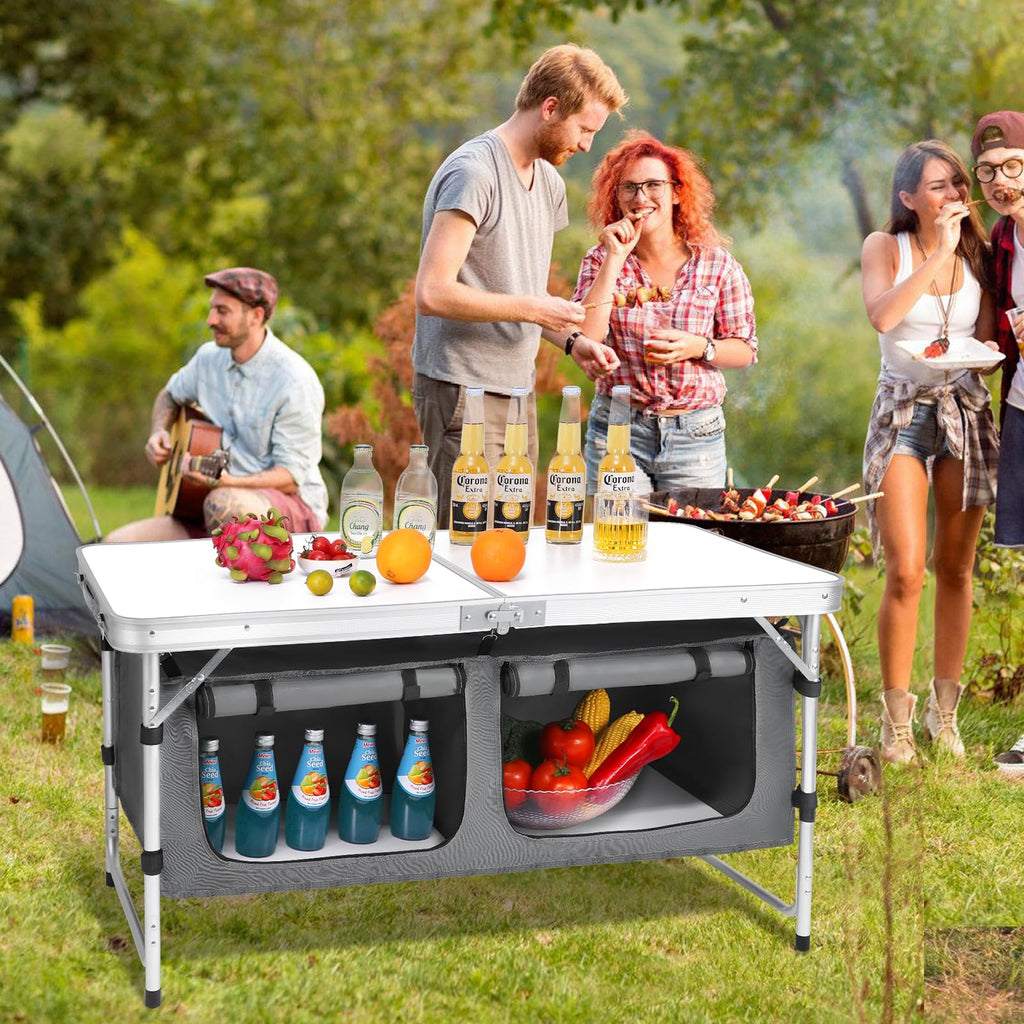 Camping Folding Aluminum Table with Adjustable Legs L52438