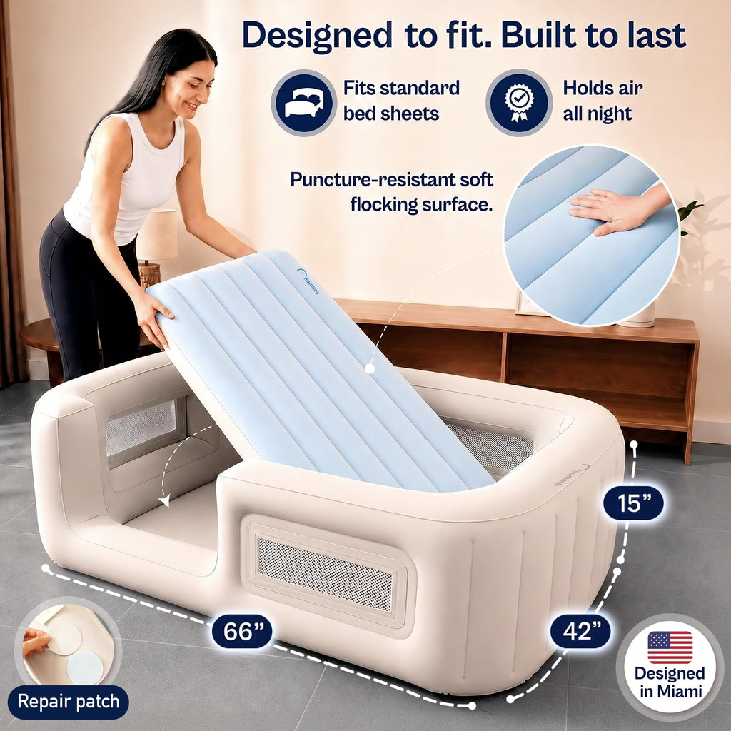 Inflatable Toddler Travel Bed with Electric Pump Y77375