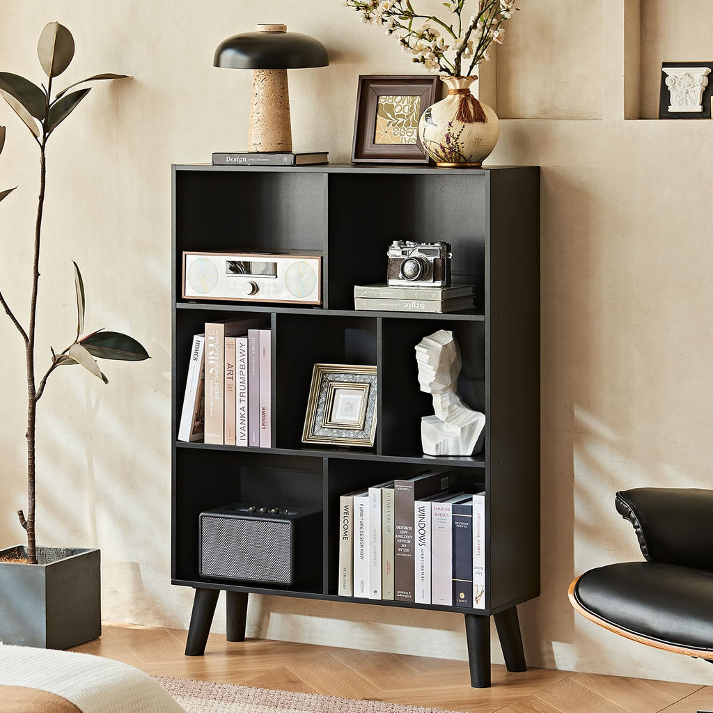 Black Cube Bookshelf with Legs A63826