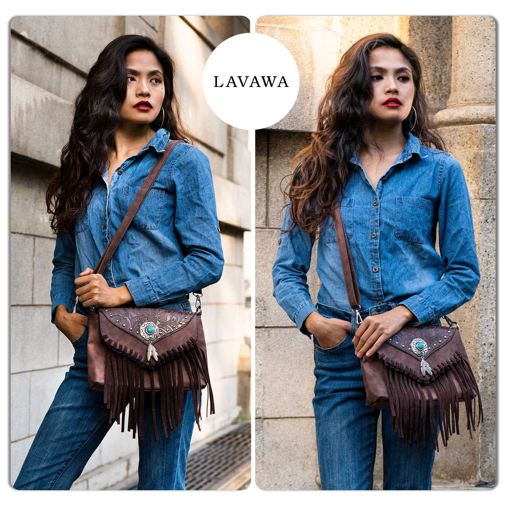 Small Turquoise Fringe Crossbody Handbag J36646