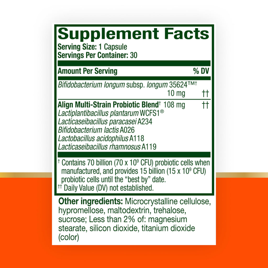 70 Billion CFU 6 Strain Blend Probiotic 30 Capsules U827623