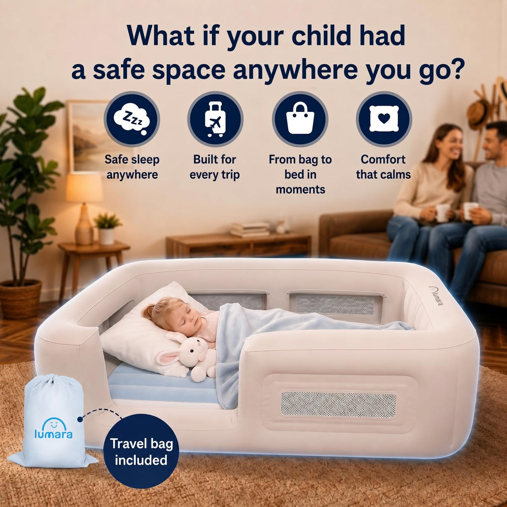 Inflatable Toddler Travel Bed with Electric Pump Y77375