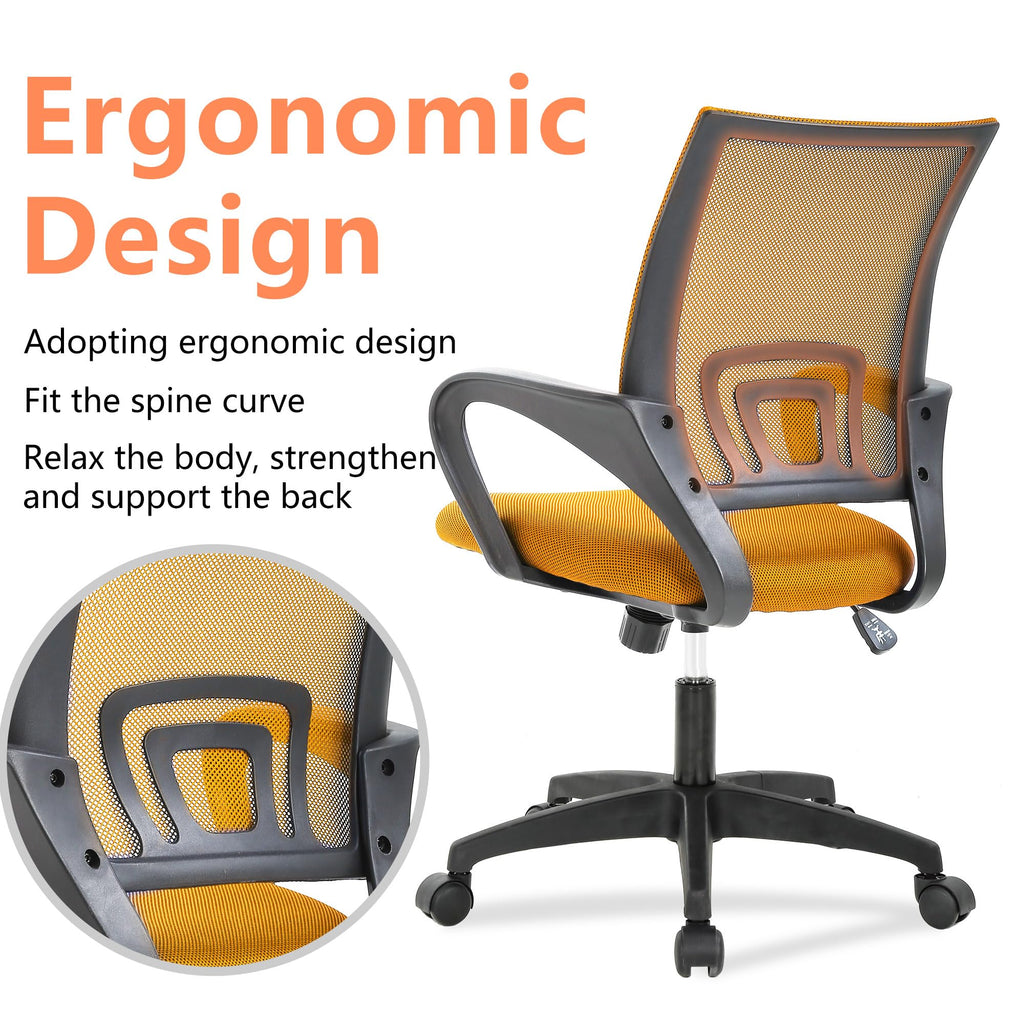 Orange Mesh Ergonomic Office Chair with Lumbar Support Q9179