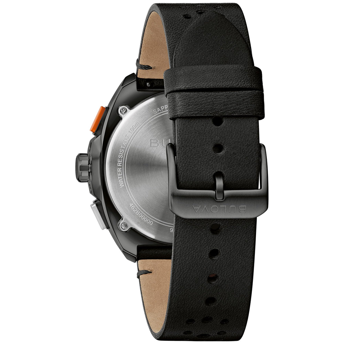 Black Leather Chronograph Watch 42mm Q73757
