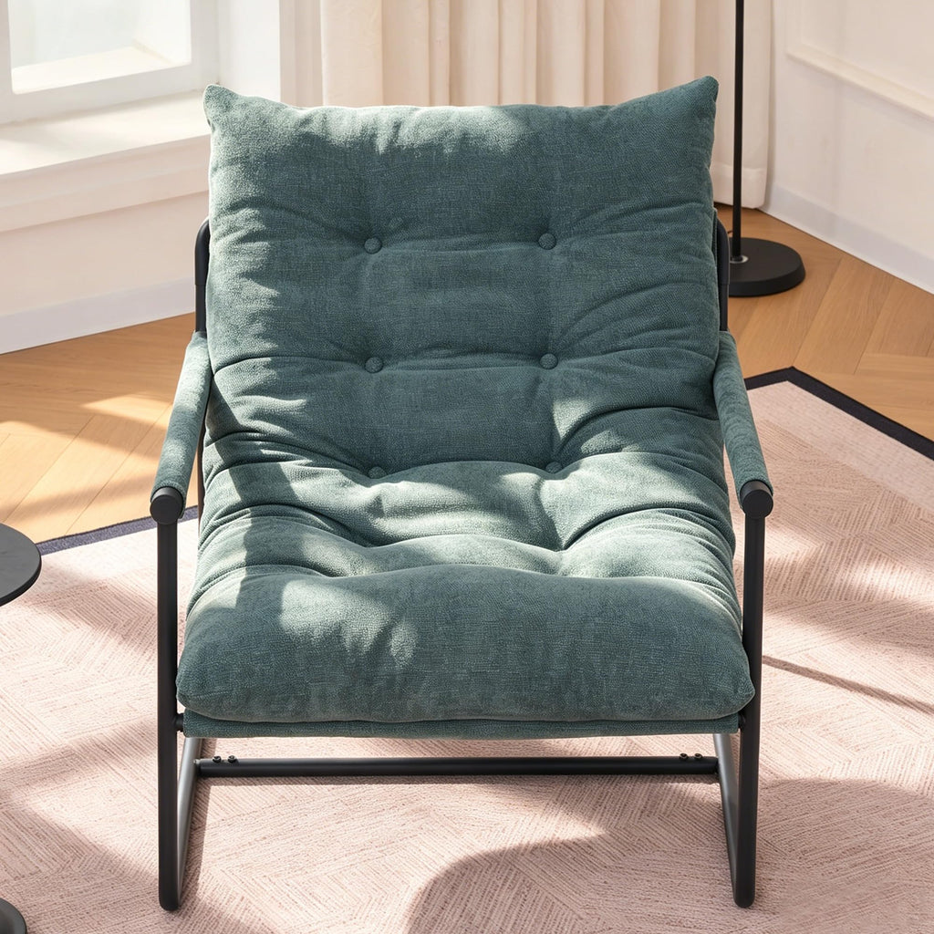 Green Set of 2 Upholstered Accent Chair with Metal Frame V7012
