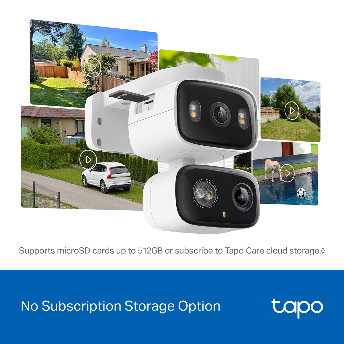 2K Indoor/Outdoor Dual Lens Pan/Tilt Wired Security Camera K984041