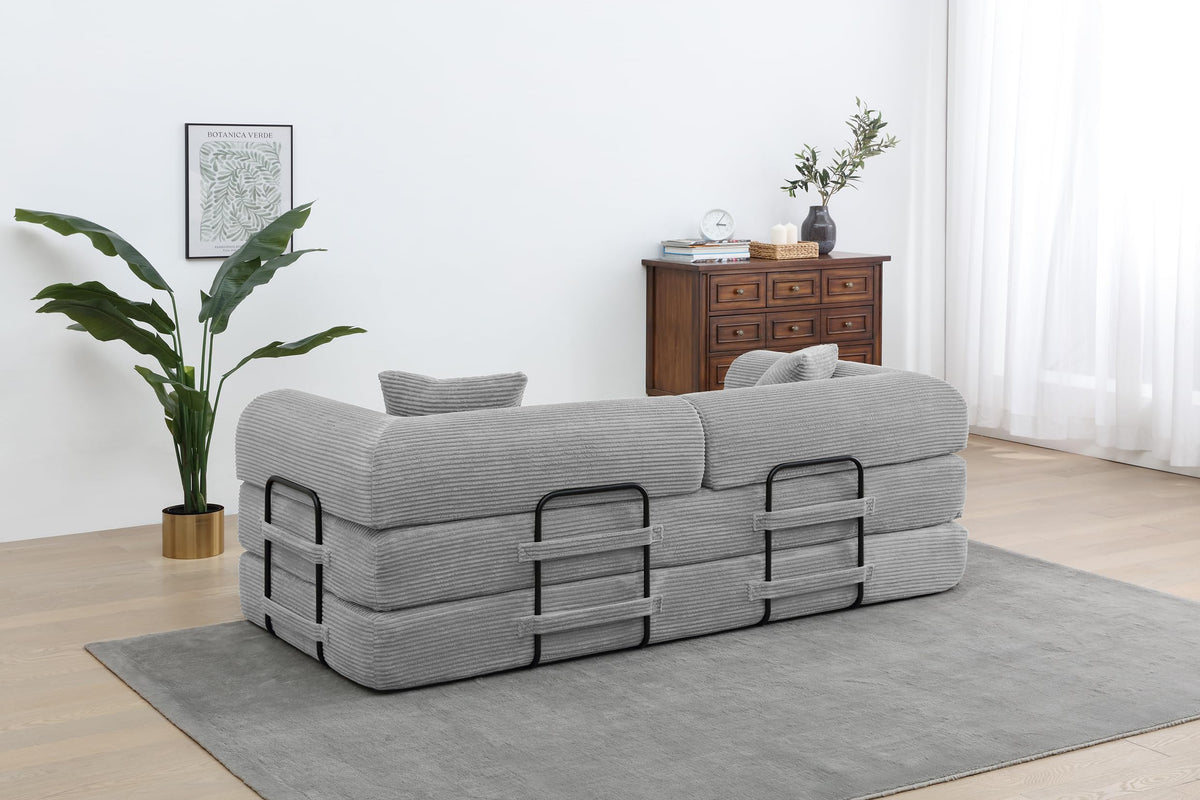 Light Gray Convertible Sleeper Sofa V472