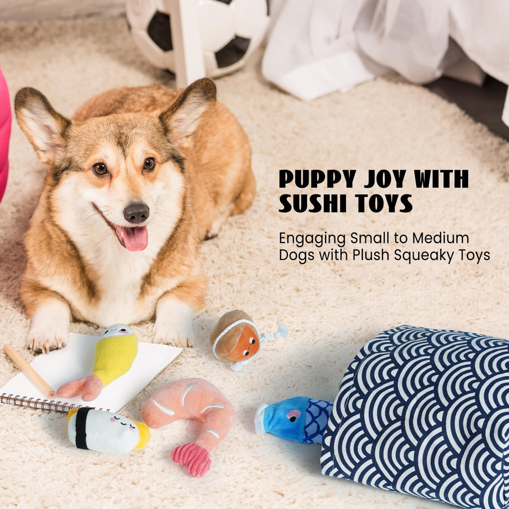 10 PC Squeaky Plush Dog Toys with Bag H8408