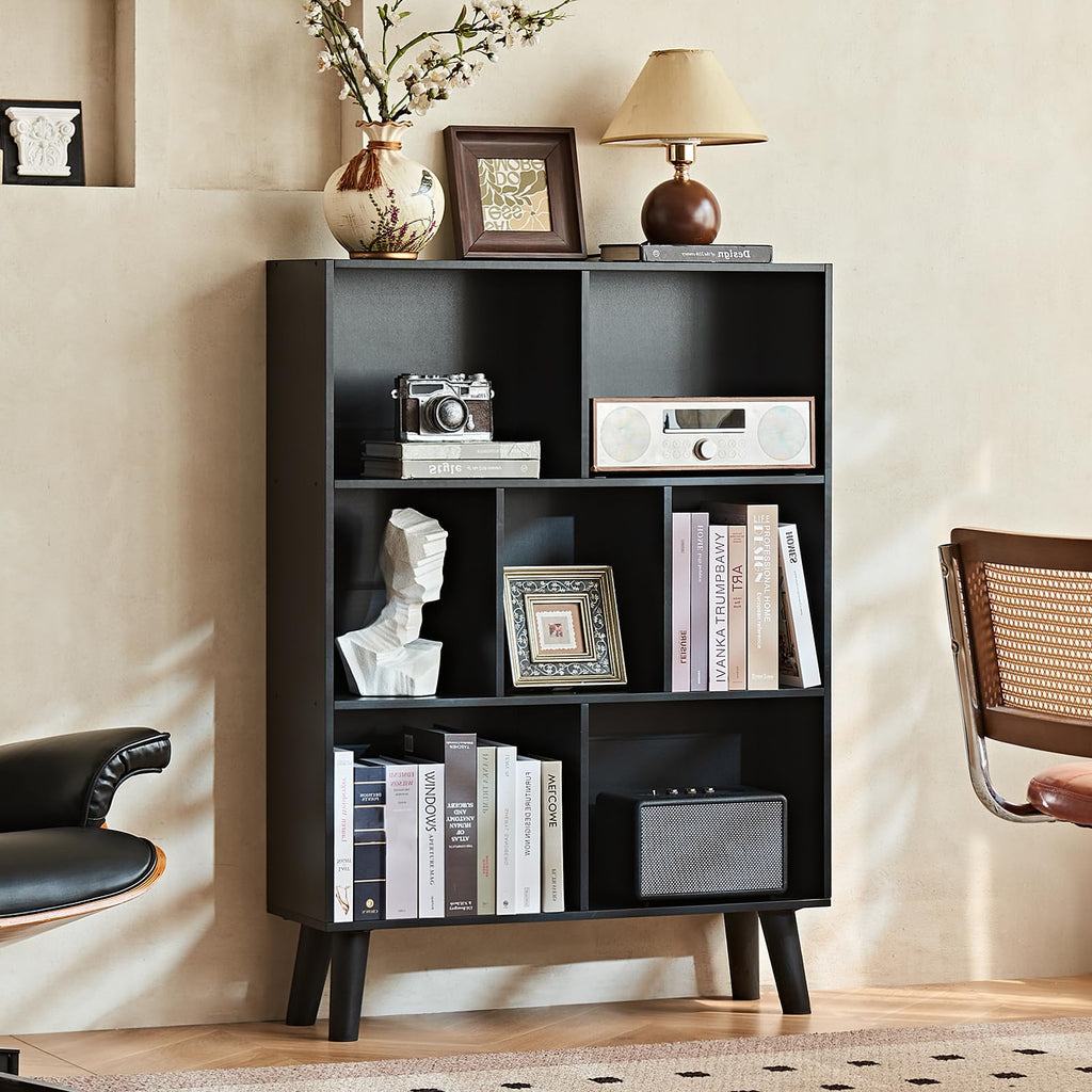 Black Cube Bookshelf with Legs A63826