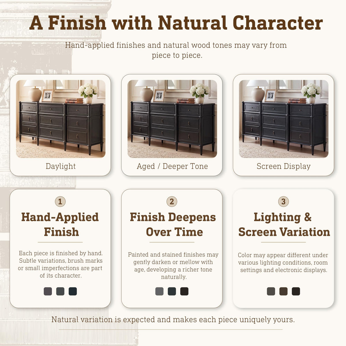 63" 9-Drawer Wood Dresser with Power Outlet, Black U796932