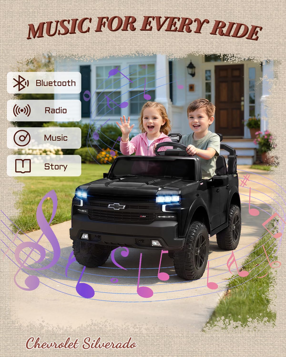 24V 2 Seater Electric Ride on Truck with Remote Control and Seat Belts (Black) S21386