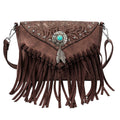 Small Turquoise Fringe Crossbody Handbag J36646