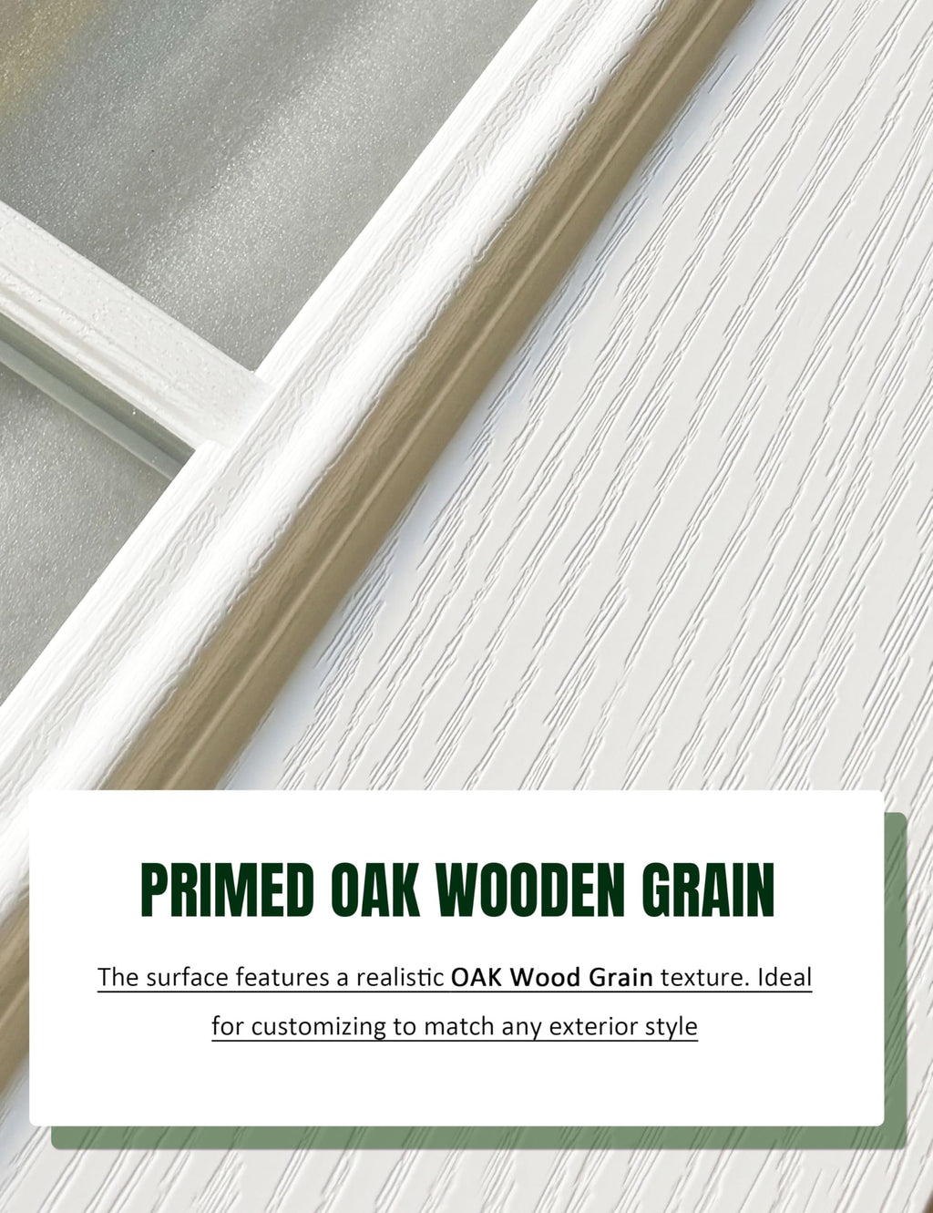 Fiberglass Exterior Door with Brickmould, 36 x 80 Left Hand Inswing 9 Lite Glass Q279683