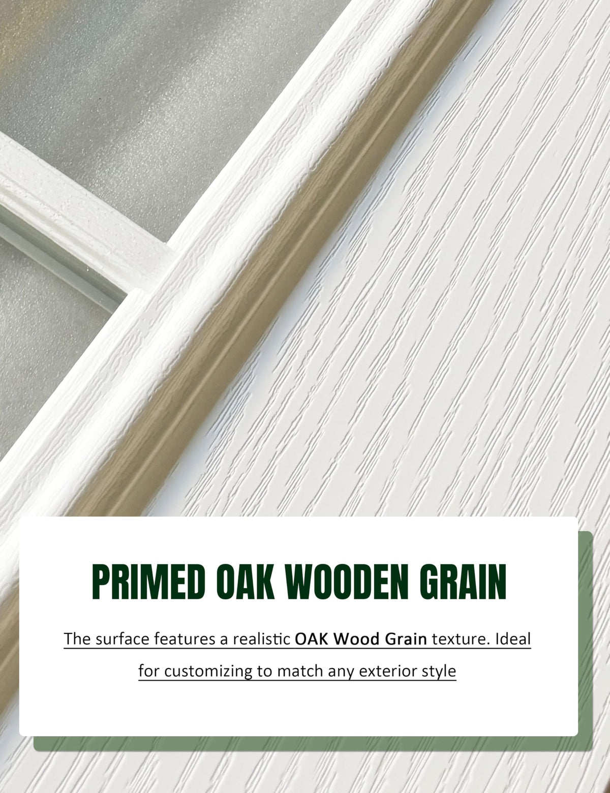Fiberglass Exterior Door with Brickmould, 36 x 80 Left Hand Inswing 9 Lite Glass Q279683