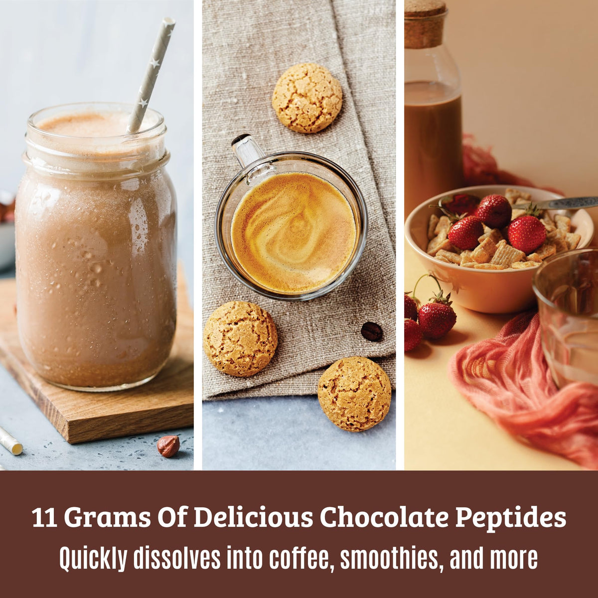 Chocolate Collagen Peptides Powder with Hyaluronic Acid and Vitamin C A56924