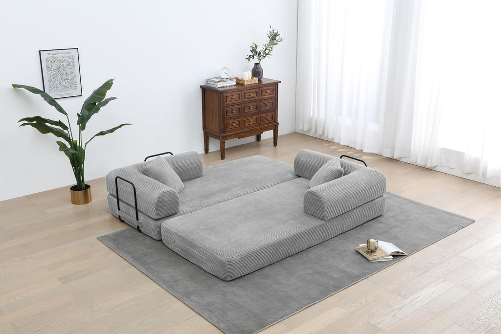 Light Gray Convertible Sleeper Sofa V472