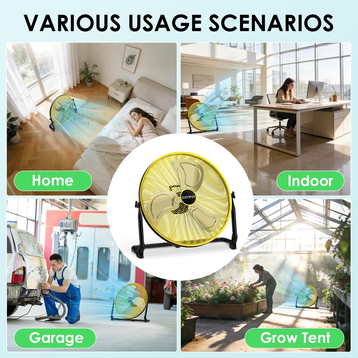20" Rechargeable Portable Battery Operated Floor Fan S484