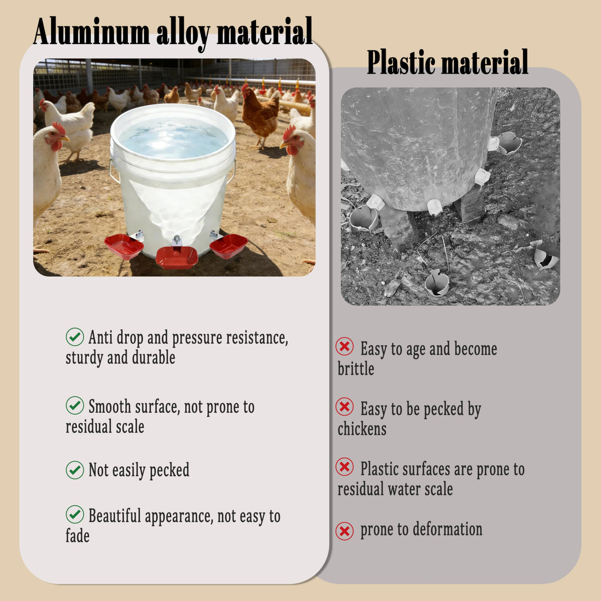 Aluminum Alloy Chicken Waterer Feeder F94949