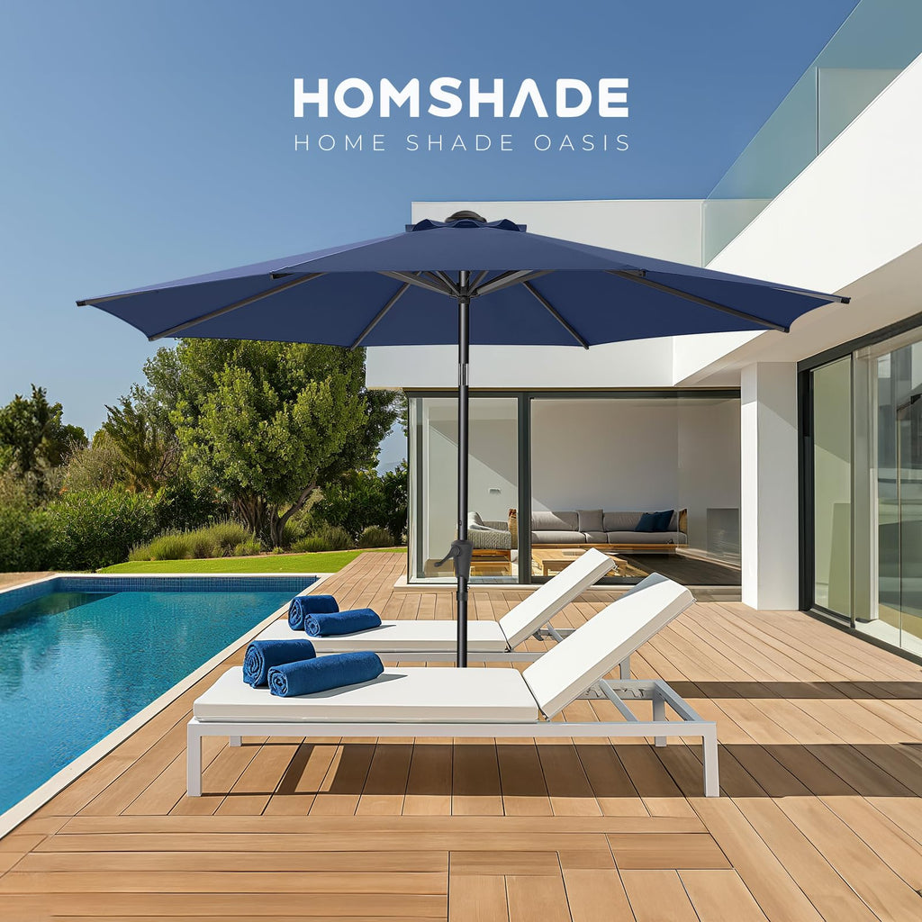 9FT Outdoor Patio Umbrella Navy Blue H523