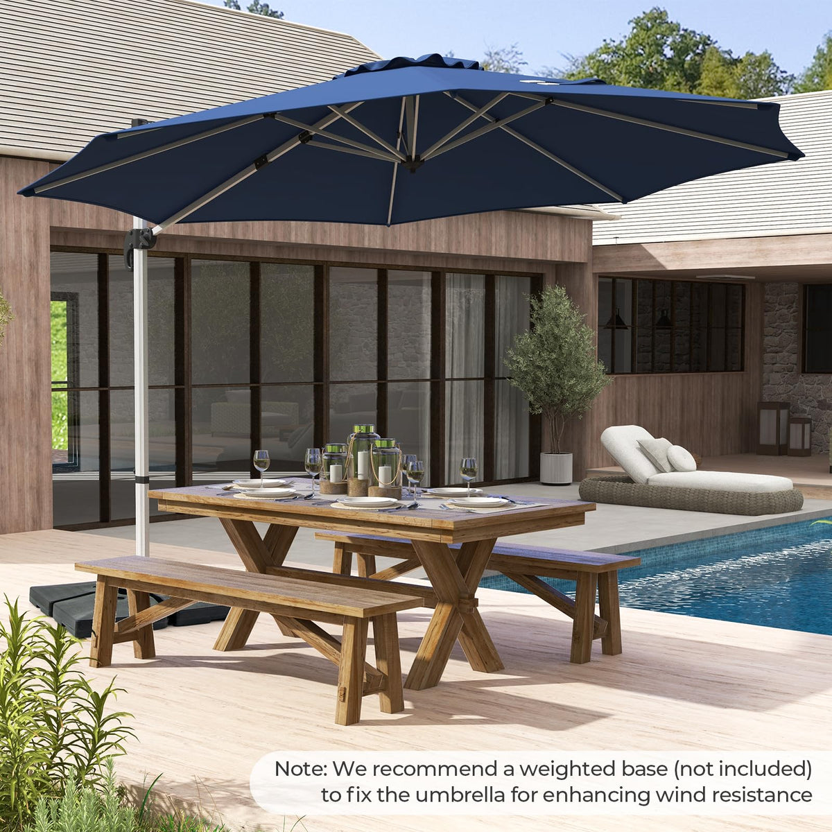 11 FT Cantilever Patio Umbrella with 360° Rotation Q19213