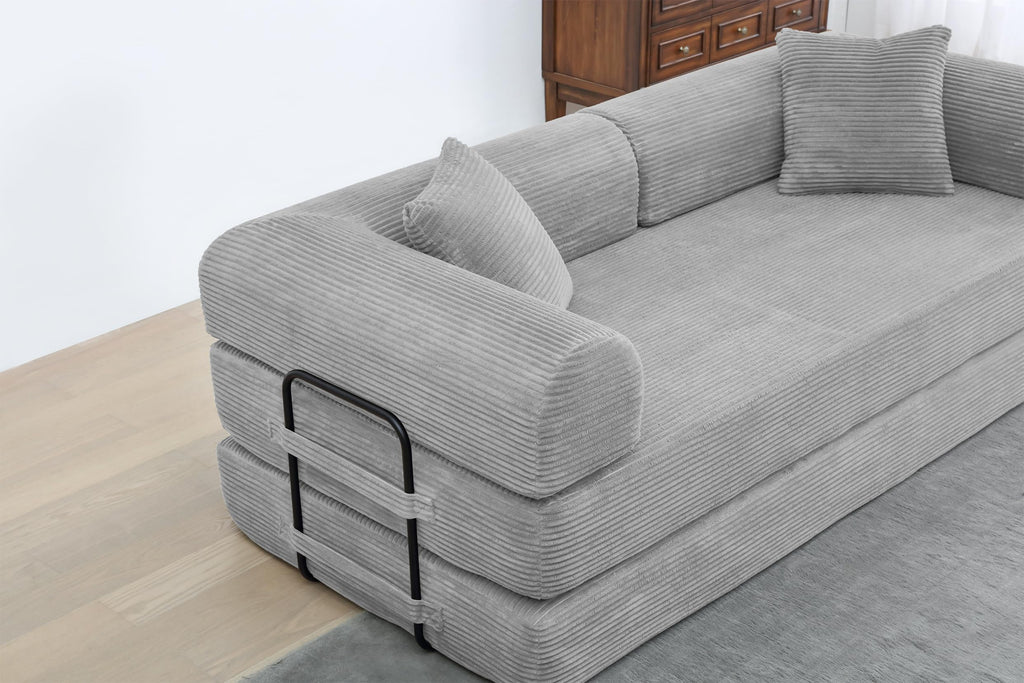 Light Gray Convertible Sleeper Sofa V472