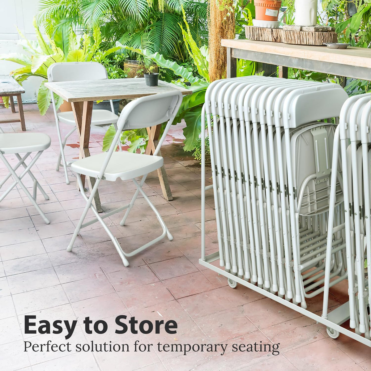 White Foldable Plastic Chair 9 Pack I2674