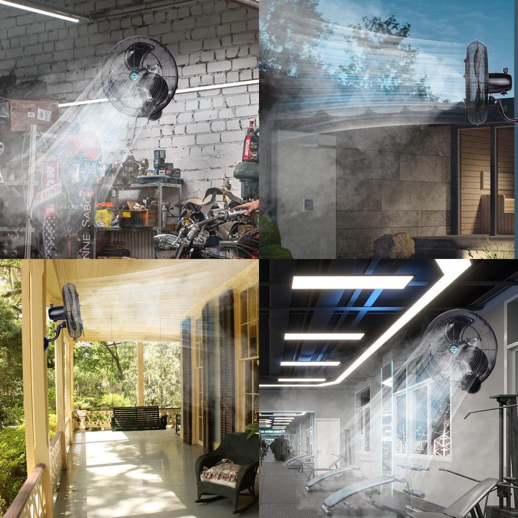 20 Inch Outdoor Wall Mount Fan with Misting Ring Z721