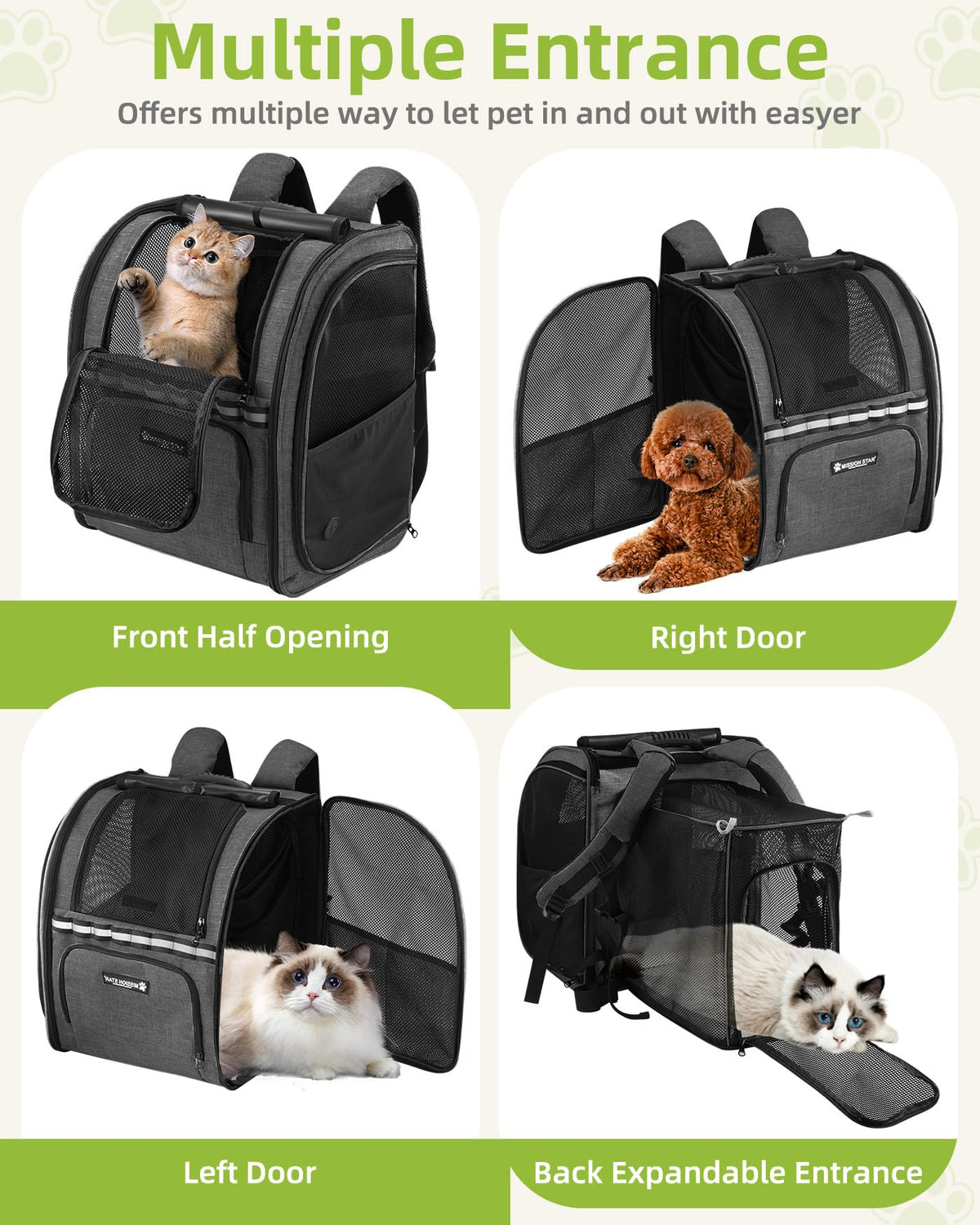 Expandable Breathable Mesh Cat Dog Carrier Backpack X689631