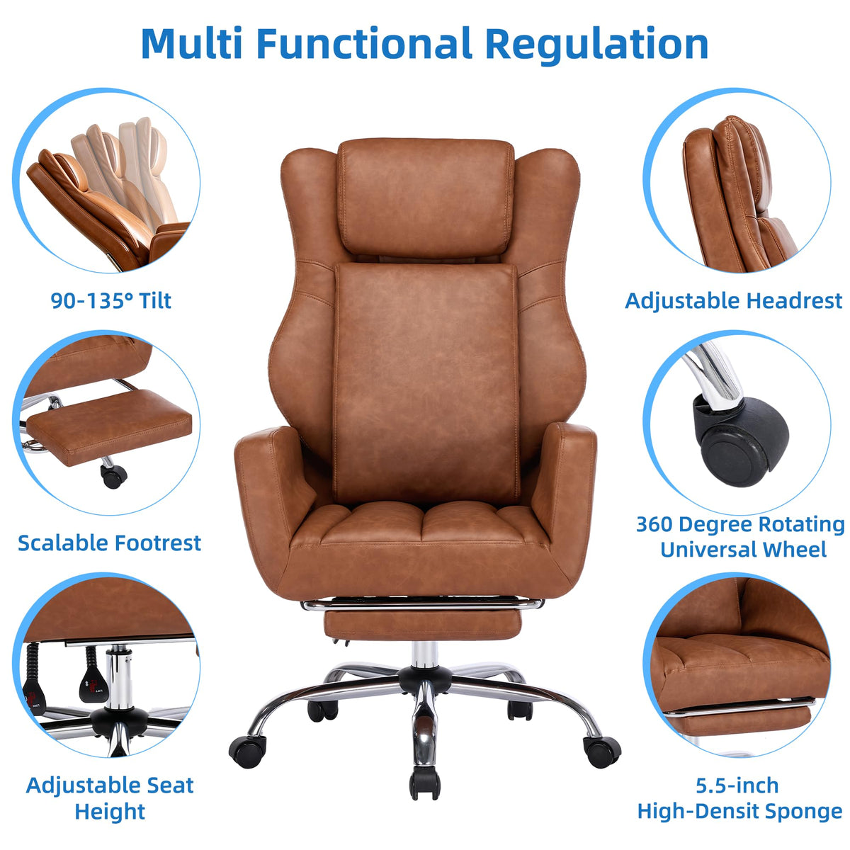 3D Kneading Massage Office Chair E937431
