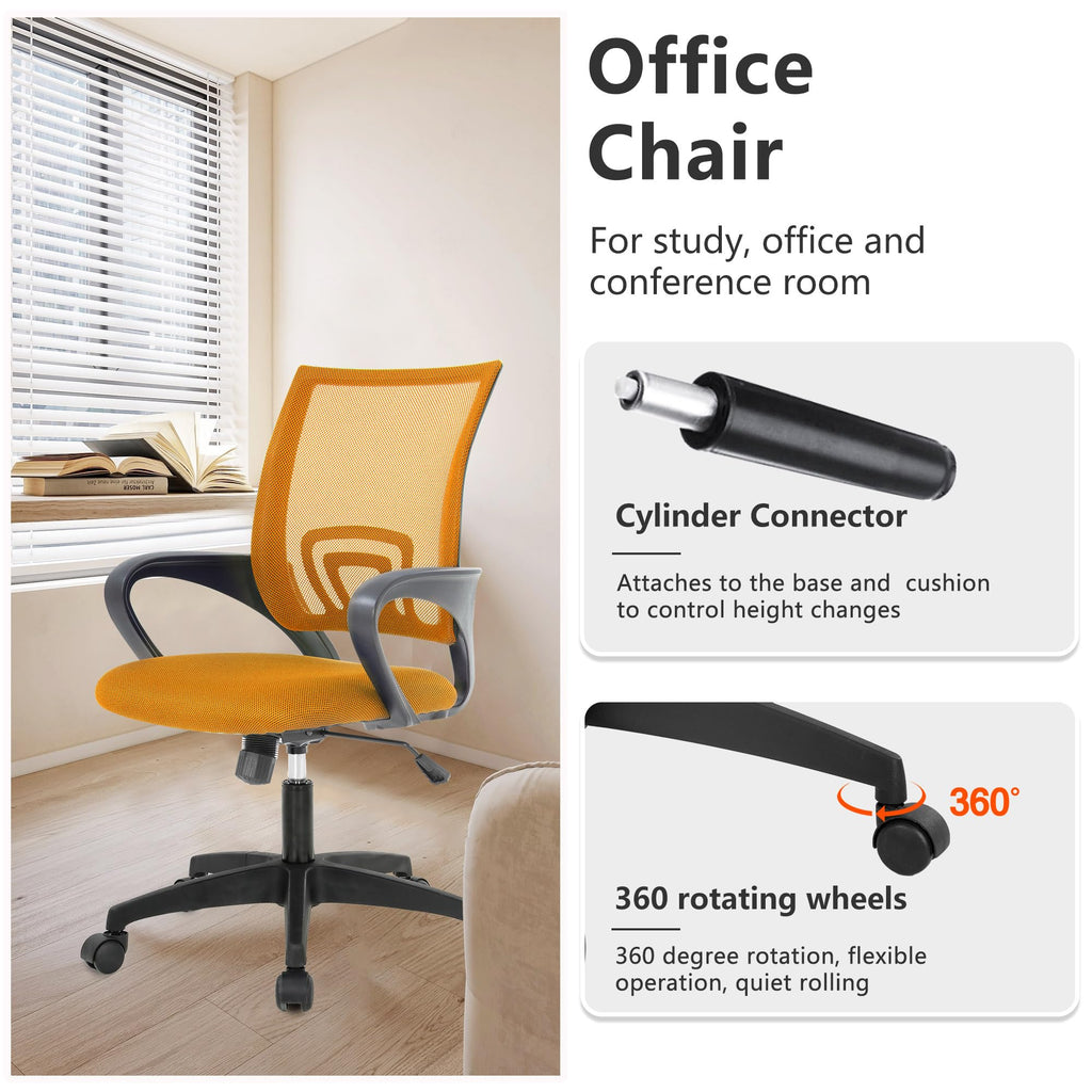 Orange Mesh Ergonomic Office Chair with Lumbar Support Q9179
