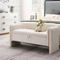 White Upholstered Storage Ottoman K631678