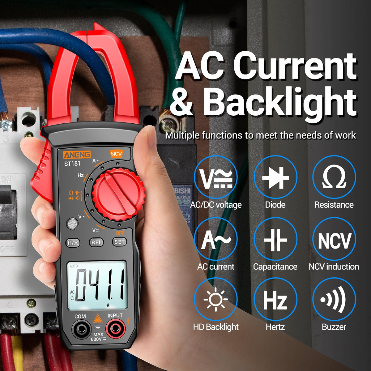 Digital Clamp Meter Multimeter Tester 4000 Count K439069
