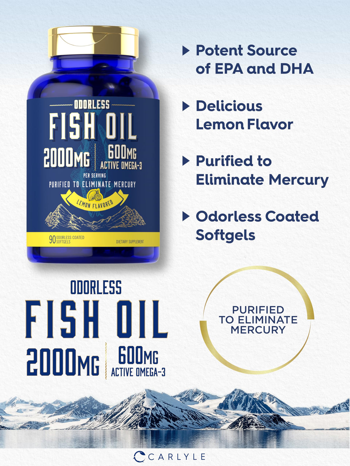 Fish Oil 2000mg Omega 3 Supplement W36388