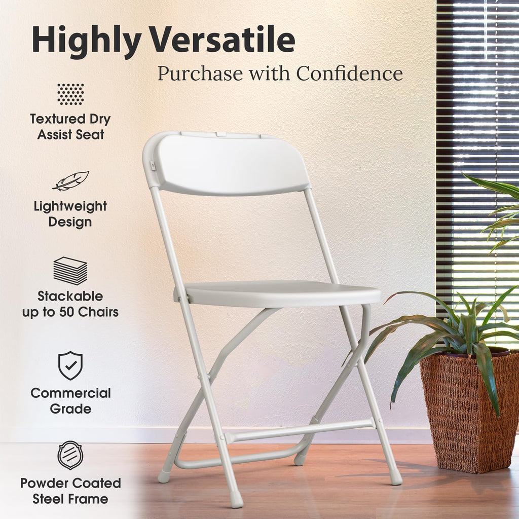 White Foldable Plastic Chair 9 Pack I2674