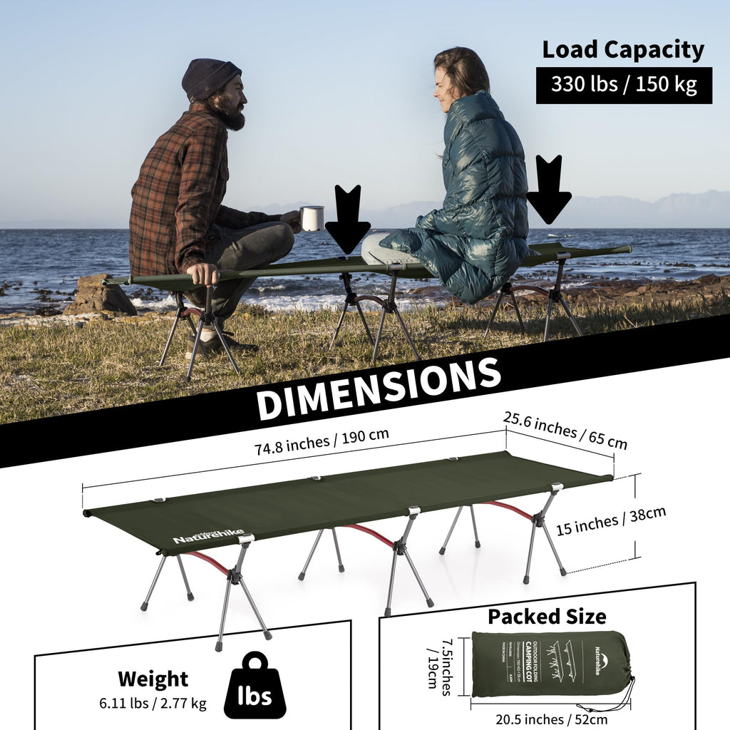 Height Adjustable Ultralight Folding Camping Cot N67059