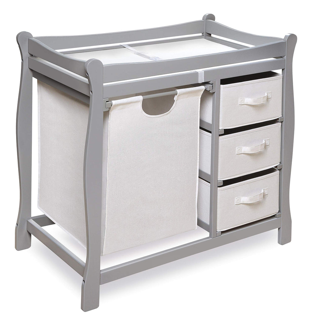 Gray Baby Changing Table with 3 Storage Baskets K867228