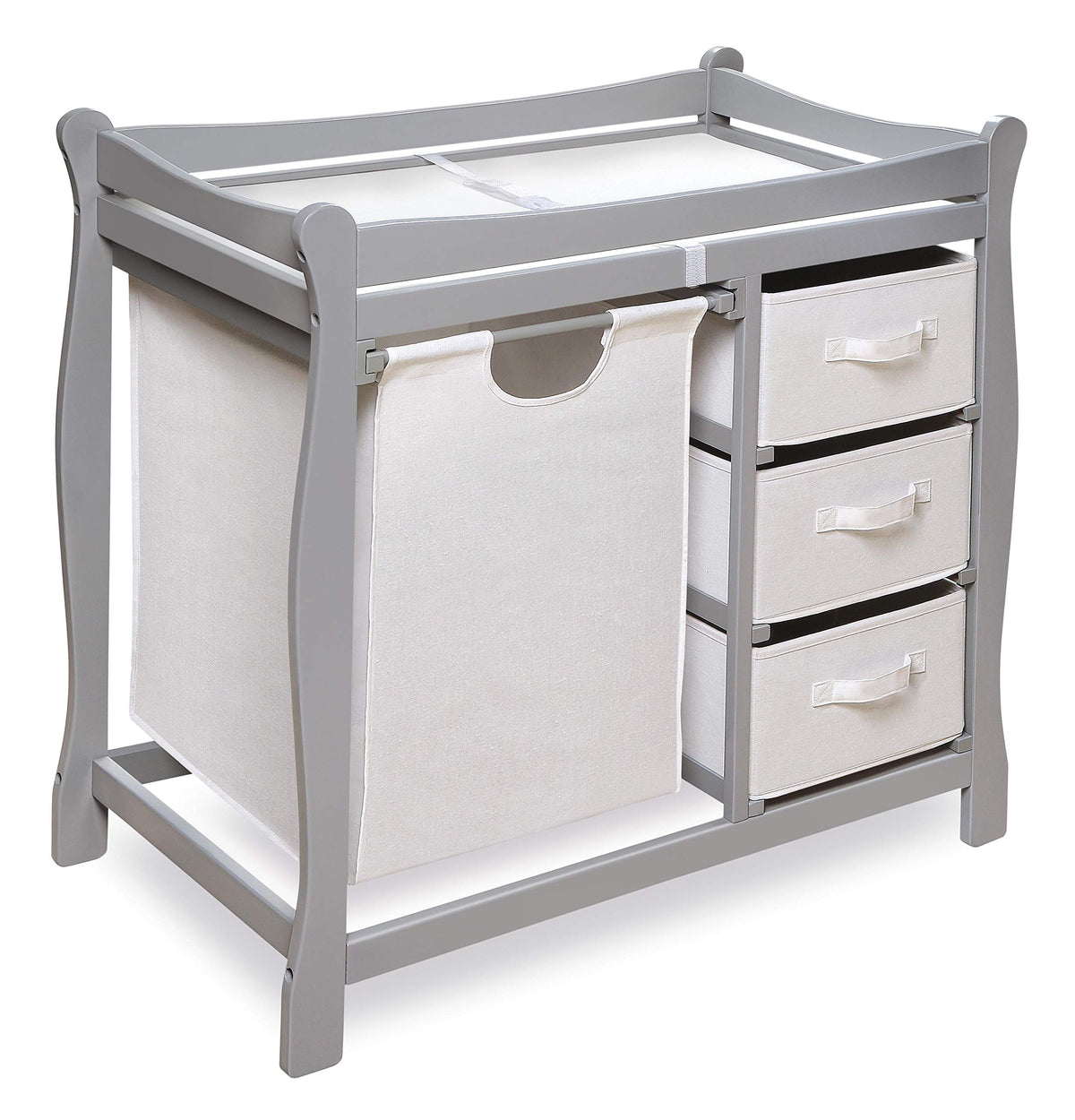 Gray Baby Changing Table with 3 Storage Baskets K867228