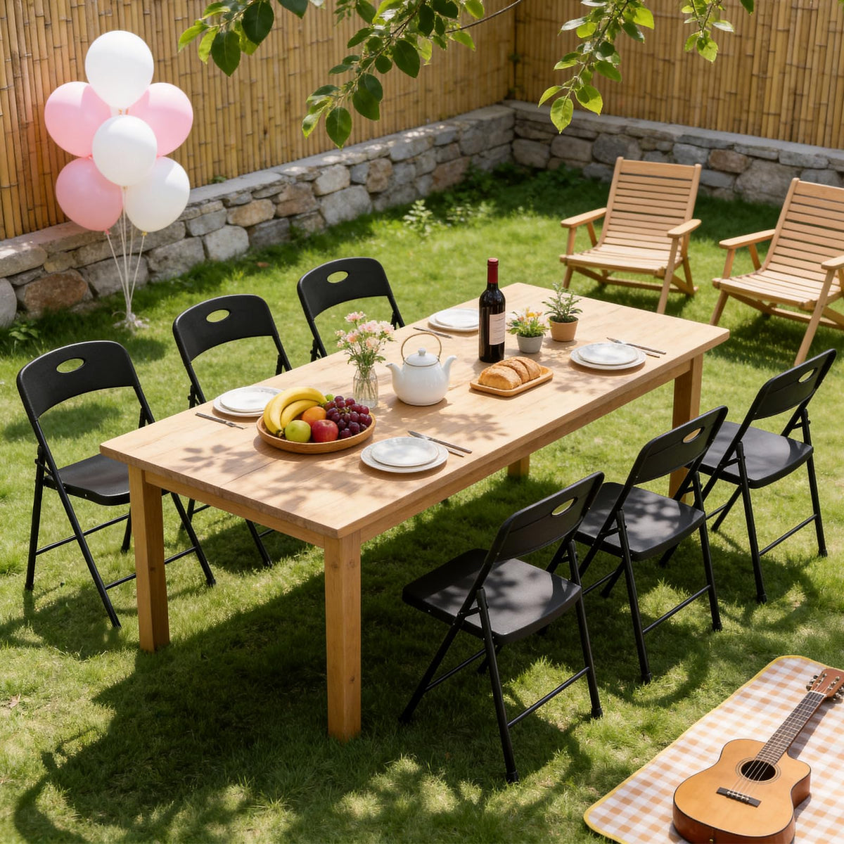 Black 6 Pack Plastic Metal Folding Chairs Q920